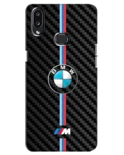 Чехол для Samsung Galaxy A10s (A107) с картинкой «Эмблема BMW и карбон»