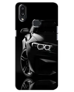 Чехол для Samsung Galaxy A10s (A107) с картинкой «Черная BMW — профиль»