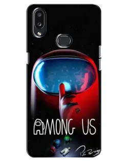 Чохол для Samsung Galaxy A10s (A107) з картинкою «Червоний імпостер — макро»
