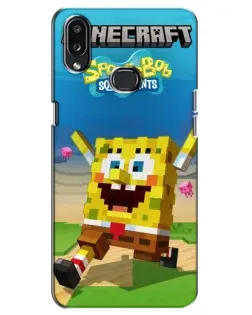 Чехол для Samsung Galaxy A10s (A107) с картинкой «Губка Боб Minecraft»