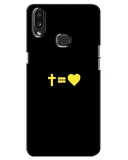 Чехол для Samsung Galaxy A10s (A107) с картинкой «Сердце и Крест»
