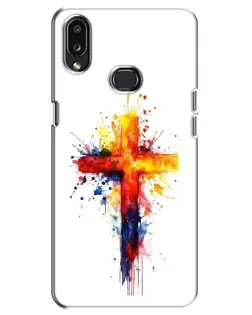 Чехол для Samsung Galaxy A10s (A107) с картинкой «Акварельный крест»