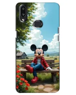 Чехол для Samsung Galaxy A10s (A107) с картинкой «Микки на скамейке»