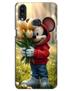 Чехол для Samsung Galaxy A10s (A107) с картинкой «Микки с тюльпанами»