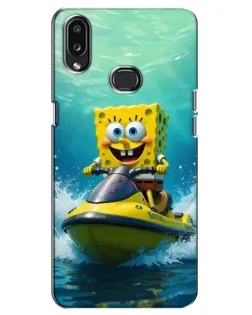 Чехол для Samsung Galaxy A10s (A107) с картинкой «Спанч Боб на гидроцикле»