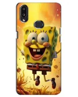 Чехол для Samsung Galaxy A10s (A107) с картинкой «Губка Боб прыгает»