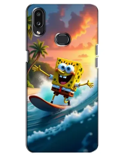 Чехол для Samsung Galaxy A10s (A107) с картинкой «Губка Боб серфингист»