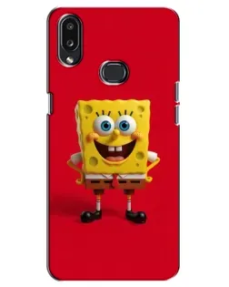 Чехол для Samsung Galaxy A10s (A107) с картинкой «Спанч Боб на красном»