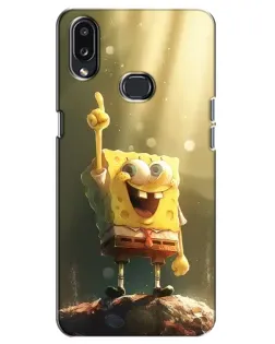 Чехол для Samsung Galaxy A10s (A107) с картинкой «Сияющий Спанч Боб»