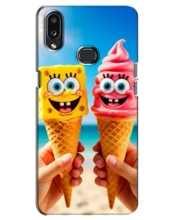 Чехол для Samsung Galaxy A10s (A107) с картинкой «Спанч Боб мороженое»