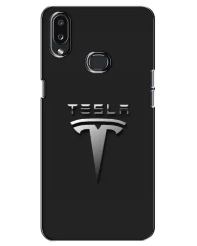 Чохол для Samsung Galaxy A10s (A107) з картинкою «Сталевий логотип Tesla»