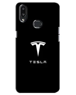 Чохол для Samsung Galaxy A10s (A107) з картинкою «Tesla White Logo»
