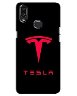 Чохол для Samsung Galaxy A10s (A107) з картинкою «Tesla Red Logo»