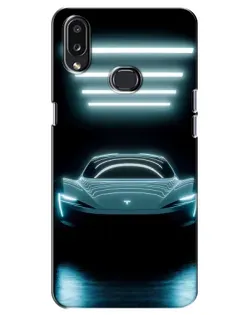 Чохол для Samsung Galaxy A10s (A107) з картинкою «Tesla в неоні»