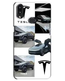 Чохол для Samsung Galaxy A10s (A107) з картинкою «Колаж Cybertruck Tesla»