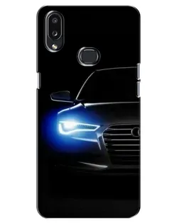 Чехол для Samsung Galaxy A10s (A107) с картинкой «Неоновый взгляд Audi»
