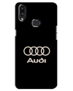 Чехол для Samsung Galaxy A10s (A107) с картинкой «Audi — золотой логотип»