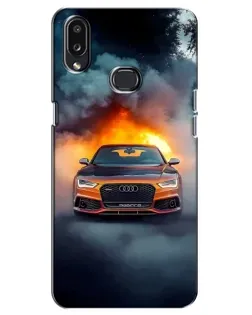 Чехол для Samsung Galaxy A10s (A107) с картинкой «Audi в огненном дыму»