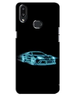 Чехол для Samsung Galaxy A10s (A107) с картинкой «Неоновый контур Lamborghini»
