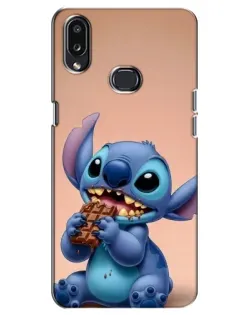 Чехол для Samsung Galaxy A10s (A107) с картинкой «Стич ест шоколад»
