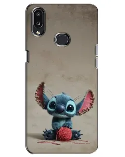 Чехол для Samsung Galaxy A10s (A107) с картинкой «Стич на коричневом фоне»