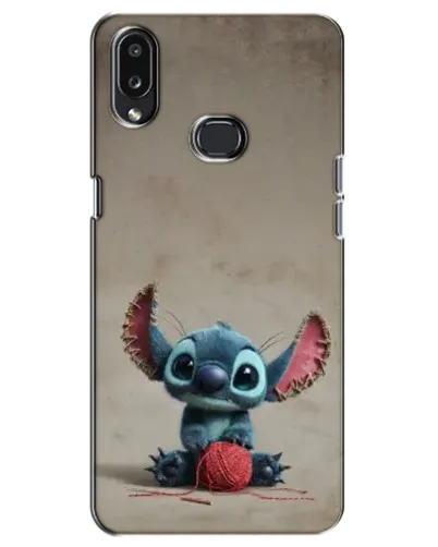 Чехол для Samsung Galaxy A10s (A107) с картинкой «Стич на коричневом фоне»