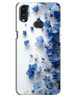 Чехол для Samsung Galaxy A10s (A107) с картинкой «Голубой цветочный каскад»