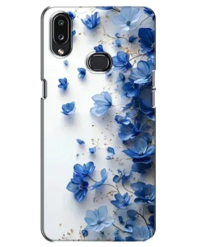 Чехол для Samsung Galaxy A10s (A107) с картинкой «Голубой цветочный каскад»