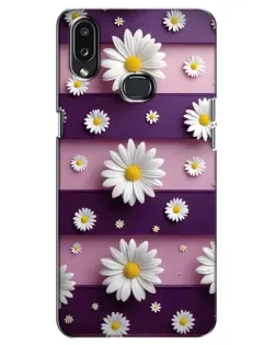 Чехол для Samsung Galaxy A10s (A107) с картинкой «Ромашки на фиолетовом»