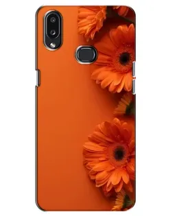 Чехол для Samsung Galaxy A10s (A107) с картинкой «Оранжевые герберы»