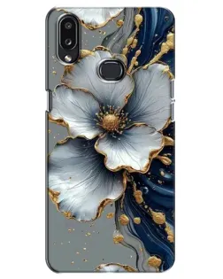 Чехол для Samsung Galaxy A10s (A107) с картинкой «Белый цветок и золотой флюид»