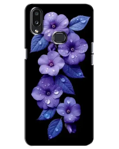 Чехол для Samsung Galaxy A10s (A107) с картинкой «Фиолетовые цветы с росою»