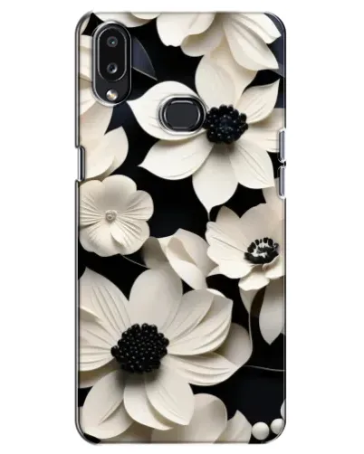 Чехол для Samsung Galaxy A10s (A107) с картинкой «Объемные белые цветы»