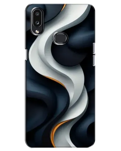 Чехол для Samsung Galaxy A10s (A107) с картинкой «Объемные черно-белые ленты»