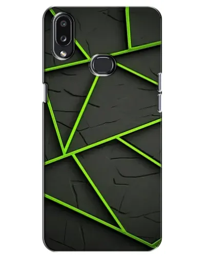 Чехол для Samsung Galaxy A10s (A107) с картинкой «Зеленые геометрические линии»
