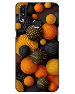 Чехол для Samsung Galaxy A10s (A107) с картинкой «Объемные оранжевые сферы»