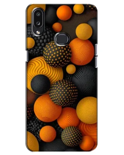Чехол для Samsung Galaxy A10s (A107) с картинкой «Объемные оранжевые сферы»