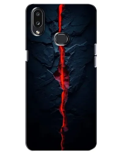 Чехол для Samsung Galaxy A10s (A107) с картинкой «Kрасная лавовая трещина»