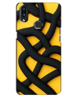 Чехол для Samsung Galaxy A10s (A107) с картинкой «Черное желтое переплетение»