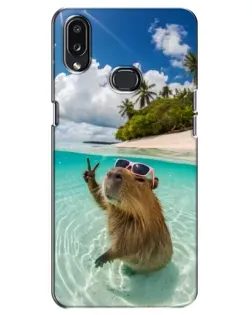 Чохол для Samsung Galaxy A10s (A107) з картинкою «Капібара на морі»