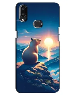 Чохол для Samsung Galaxy A10s (A107) з картинкою «Захід сонця з капібарою»