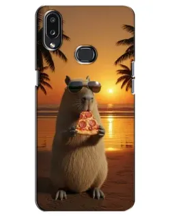 Чохол для Samsung Galaxy A10s (A107) з картинкою «Капібара з піцою»