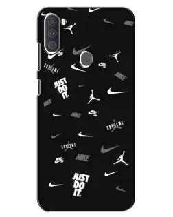 Чехол для Samsung Galaxy A11 (A115) с картинкой «Nike Black Pattern»