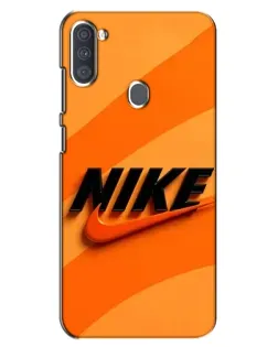 Чехол для Samsung Galaxy A11 (A115) с картинкой «Оранжевый драйв Nike»