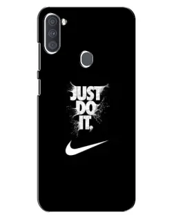 Чехол для Samsung Galaxy A11 (A115) с картинкой «Текстовый принт Nike»