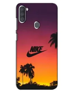 Чехол для Samsung Galaxy A11 (A115) с картинкой «Nike на закате солнца»