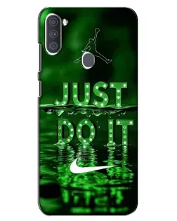Чехол для Samsung Galaxy A11 (A115) с картинкой «Зеленый неоновый Nike»