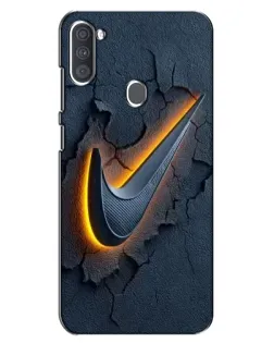Чехол для Samsung Galaxy A11 (A115) с картинкой «Объемный логотип Найк»