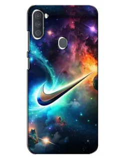 Чехол для Samsung Galaxy A11 (A115) с картинкой «Космический Nike Swoosh»