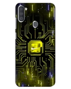 Чехол для Samsung Galaxy A11 (A115) с картинкой «Nike — золотая искра»